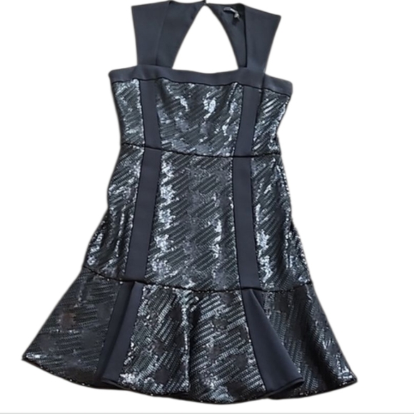 BCBGMaxAzria Cocktail Sequins Mini Dress sz 10 - Picture 4 of 10